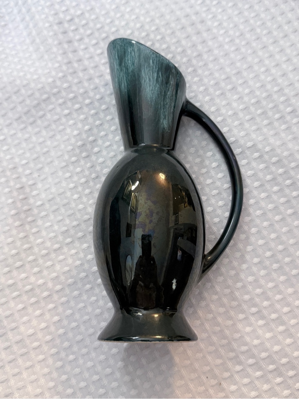Vintage Blue Mountain Pottery Pitcher Ewer Green Drip Glaze MCM Canada BMP